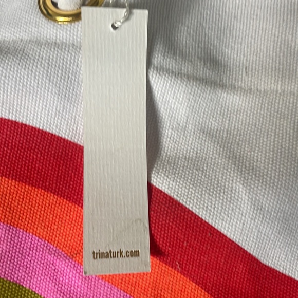 NWT Trina Turk Rope Handled Canvas Tote Beach Bag - Picture 3 of 6